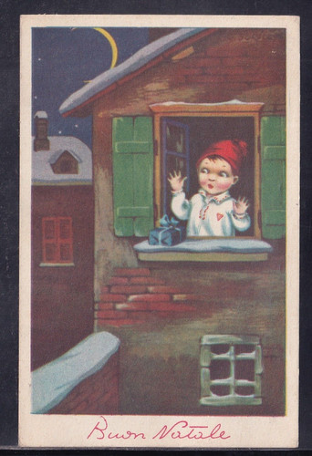 Cartolina buon natale - buon, bambino