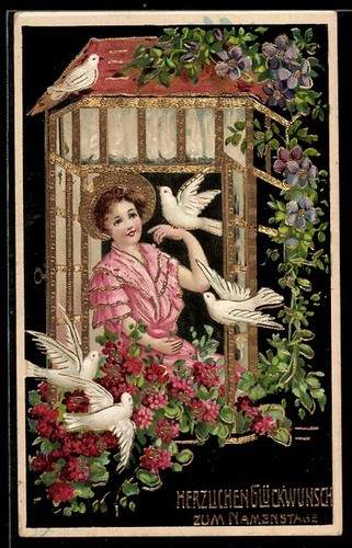 Cartolina giovane donna alla